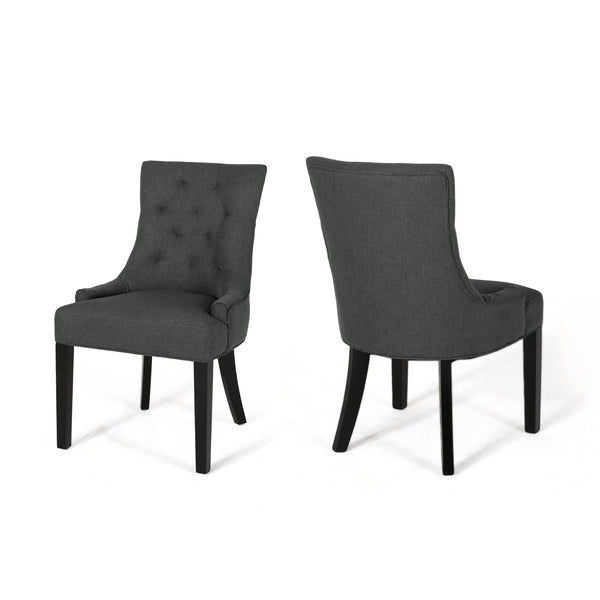 English Elm Christopher Knight Home® - Cheney Dining Chairs Set Of 2 - Contemporary Comfort With Diamond-Tufted Back And Tapered Legs 54181.00FDGRY