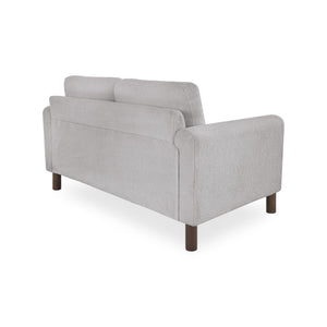 English Elm Comfy Mid-century Modern Loveseat with Walnut Legs Teddy Fabric 2-seat Small Space Sofa Grey W2308P463604