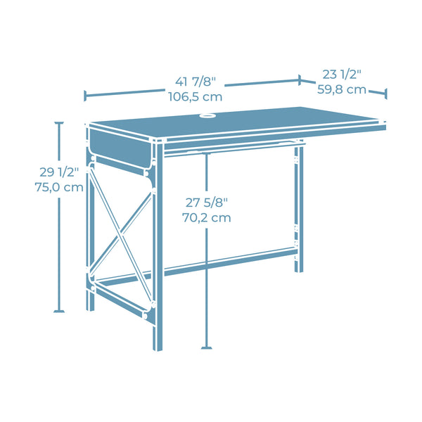 English Elm Desk Return 42" - Stylish Brown Finish, Durable Design With Smart Cable Management For Your Workspace B356P367740