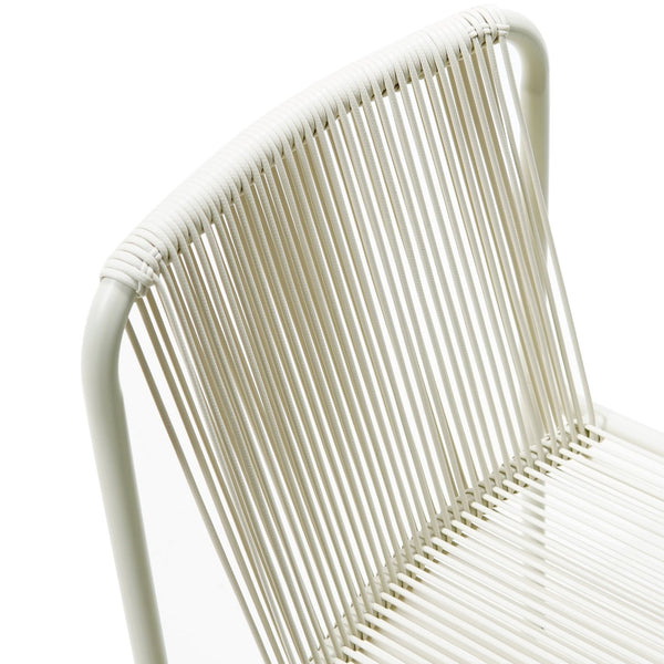 English Elm Christopher Knight Home® - Burgess Outdoor Stacking Dining Chair set of 4 — UV-Resistant PE Rattan with Iron Frame, Weatherproof Elegance White 26.8 L x 22 W x 21.3 H N776P307914W