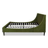 English Elm Aspen Vertical Tufted Headboard Platform Bed Set, King, Olive Green Performance Velvet