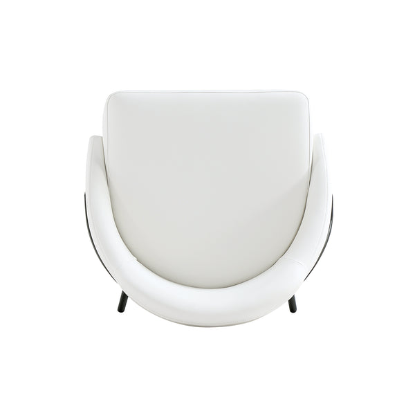 English Elm Gracie Modern Counter Stool - Stylish White & Black Metal Design With Plush Leatherette Seating B365P397976