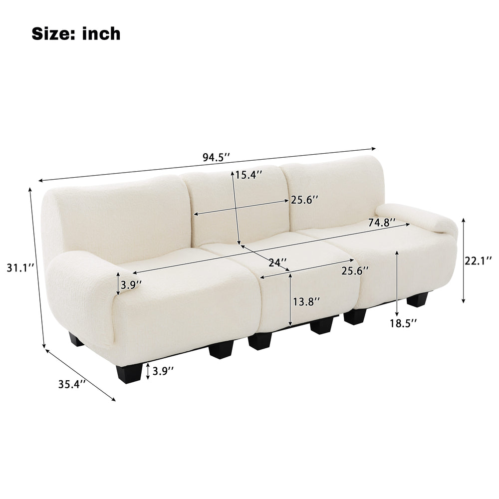 English Elm Oversized Chenille Chaise Lounge Deep Seat Sculptural Armrests Modern Living Room Retreat N763P326131A