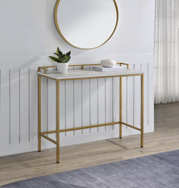 OSP Home Furnishings Brighton Console Table Mosaic/Gold