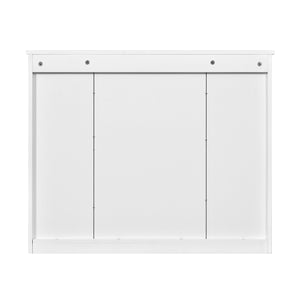 English Elm Bathroom Wall Cabinet with Mirror and 5 Shelves — Wall-Mounted Medicine Cabinet, Modern Storage Solution White N710P252503K