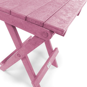 English Elm Riverstone Recycled Hdpe Folding Outdoor Bistro Table Weatherproof Patio Balcony Burgundy B2745P409701