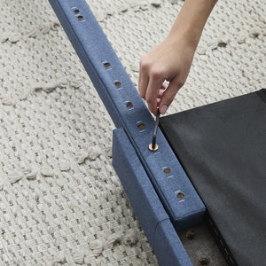 English Elm Gap Home Upholstered Horizontal Channel Headboard Queen Charcoal – Adjustable Height, Linen-Feel Fabric, Durable Frame B350P394814