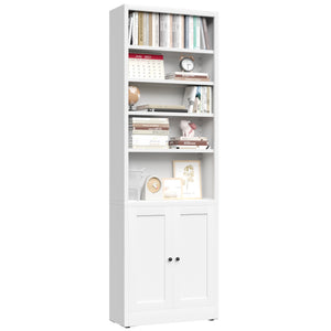 English Elm Metal Industrial Bookcase 5 Tier Open Shelves with Cabinet Door for Home Office T2398P442676