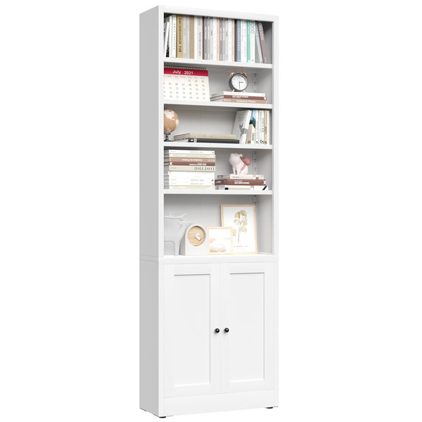 English Elm Metal Industrial Bookcase 5 Tier Open Shelves with Cabinet Door for Home Office T2398P442676