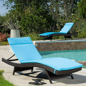 English Elm Christopher Knight Home® - 52005.00Cush-Blu Vibrant Blue Outdoor Chaise Lounge Cushion - Water-Resistant & Secure Fit! N775P230263U