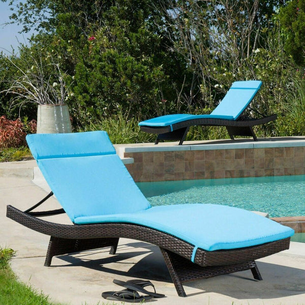 English Elm Christopher Knight Home® - 52005.00Cush-Blu Vibrant Blue Outdoor Chaise Lounge Cushion - Water-Resistant & Secure Fit! N775P230263U