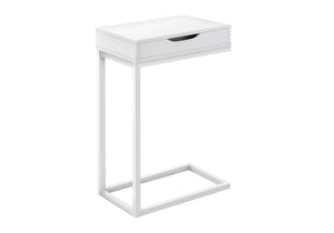 English Elm Accent 3-Tier Side Table with X-Frame Metal Base, Space-Saving End Table with Shelves for Living Room White 23 L x 17 W x 4 H B2710P219356
