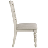 English Elm Ravina White Open Back Side Chairs With Turned Legs and Double X-Cross Chair Backs (Set Of 2)