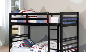 English Elm Classic Twin Over Twin Bunk Bed with Mission Style Headboards, Sturdy Block Supports & Drawers Black 18 L x 40 W x 4 H B2741S00336