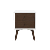 English Elm Ashcroft Furniture - Caroline Mid Century Modern Style White Night Stand 2-Drawer