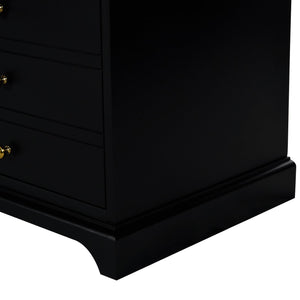 English Elm 36'' Bathroom Vanity with Ceramic Sink Combines Retro Solid Wood Frame, Soft-Close Drawers & Ample Storage Black N710P195628B