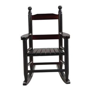 English Elm Children's Solid Oak Rocking Chair in Espresso — Sturdy Hardwood, Slatted Back, Indoor/Outdoor Use W495P194897