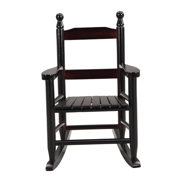 English Elm Children's Solid Oak Rocking Chair in Espresso — Sturdy Hardwood, Slatted Back, Indoor/Outdoor Use W495P194897