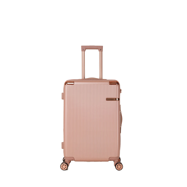 English Elm 4-piece Abs Hard Shell Luggage Set with Spinner Wheels Built-in Lock Lightweight Travel Rose Gold T3292P291258