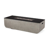 Christopher Knight Home® - Noble House - Adio Outdoor 50,000 Btu Lightweight Concrete and Ceramic Rectangular Fire Pit (No Tank Holder), Light Gray and Black