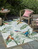 Unique Loom Outdoor Botanical Chanticleer Machine Made Animal Print Rug Multi, Blue/Ivory/Gray/Green/Light Blue/Light Brown/Light Green/Navy Blue/Red/Rust Red/Yellow 7' 10" x 10' 0"