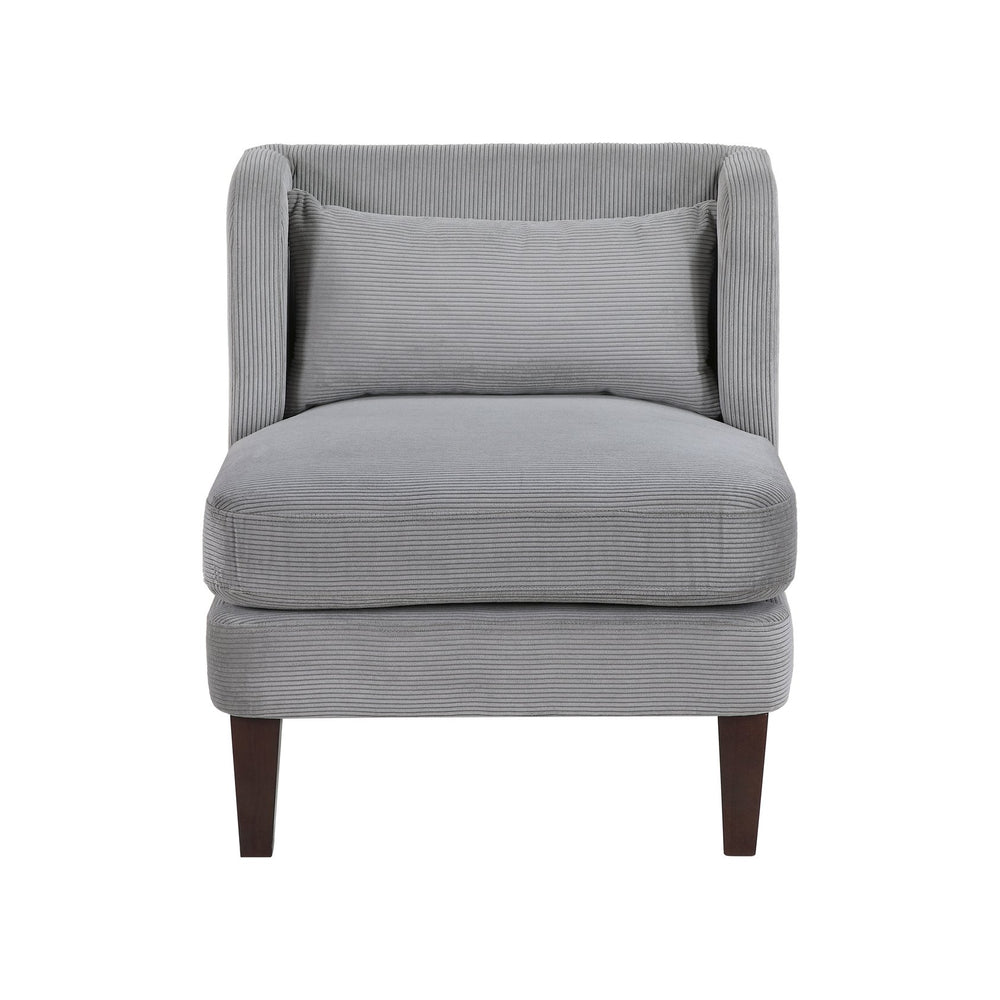 English Elm Modern Dark Gray Corduroy Accent Chair with Pillow - Plush Upholstered Seat, Mid-Century Style, 27.5"x30" B011P287472