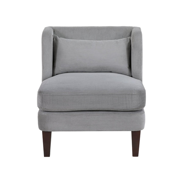 English Elm Modern Dark Gray Corduroy Accent Chair with Pillow - Plush Upholstered Seat, Mid-Century Style, 27.5"x30" B011P287472