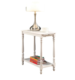 English Elm Modern USB Nightstand with Pull-Out Cup Holder, Hidden Cabinet Storage & Built-In Power Docking Station White 27 L x 16 W x 8 H B011P191542