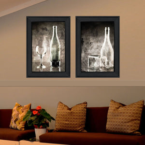 English Elm "moody Gray Glassware Still Life" 2-piece Framed Canvas Art Set for Gallery Walls B06787261