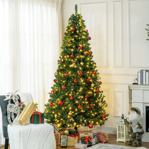 English Elm Homcom 7.5' Douglas Fir Prelit Christmas Tree With 500 Leds, Realistic Branches, Easy Setup & Storage W2225P249691