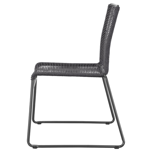 English Elm Jerome Charcoal Woven Rope Stackable Chairs (Set Of 2) - Modern Rustic Design For Any Space B062P344938