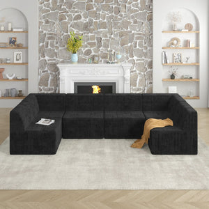 English Elm U Shape Modular Sectional Sofa - Space-Saving Design, Comfort & Versatility For Modern Living Spaces W487S00253-GIGA