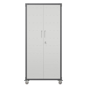 English Elm 71" Steel Garage Storage Cabinet with Locking Wheels Heavy Duty 700 Lb Capacity T2398P222838