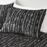 Intelligent Design Naomi Glam/Luxury Metallic Print Faux Fur Duvet Cover Set ID12-2243 Black/Silver