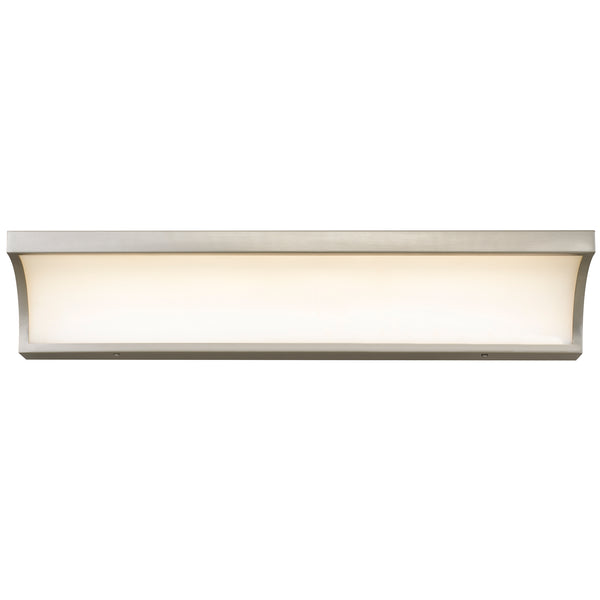 English Elm 24-inches Brushed Nickel Led Vanity Bar with Silk Glass Diffuser for Bath Mirrors B370P444044