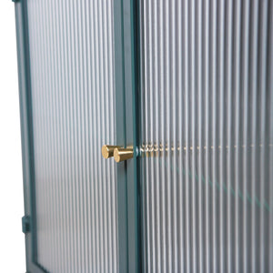 English Elm Army Green Wall-Mounted Metal Storage Cabinet With Elegant Glass Doors For Any Room Décor W3122P272930