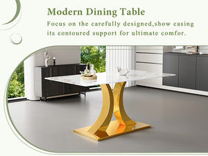 English Elm Only Tempered Glass Dining Tabletop Pandora White Pattern Glossy Scratch Resistant Surface W2920P356919