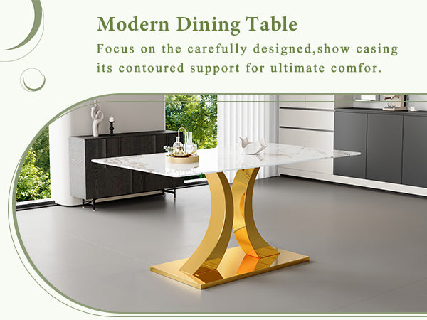 English Elm Only Tempered Glass Dining Tabletop Pandora White Pattern Glossy Scratch Resistant Surface W2920P356919