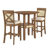 Delroy Cane Accent X-Back Counter Height 3-piece Dining Set