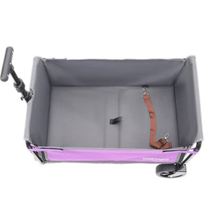 English Elm All-in-one Folding Camping Wagon with Bench Seating Storage and Pet Tether Outdoor Purple W2932P312714