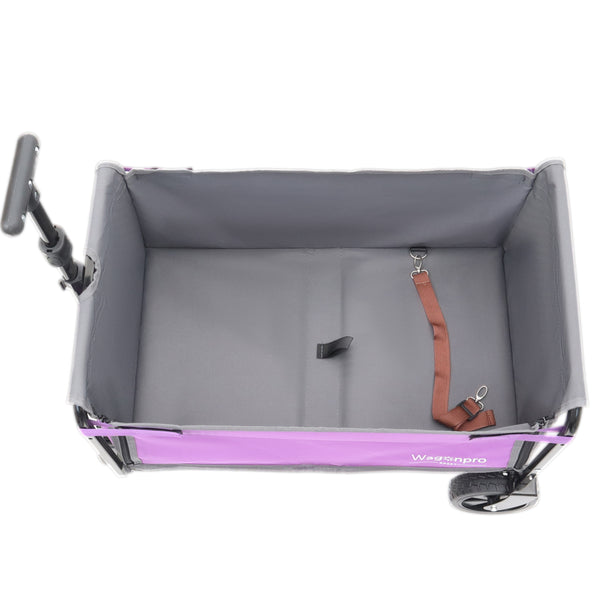 English Elm All-in-one Folding Camping Wagon with Bench Seating Storage and Pet Tether Outdoor Purple W2932P312714
