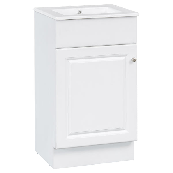 English Elm [video] Compact Sage Green Bathroom Vanity with Ceramic Sink Soft Close Cabinet White N759P237932K
