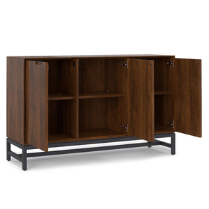 English Elm Banting Walnut Veneer Sideboard with Graphite Metal Frame for Dining or Living Room B136P439003
