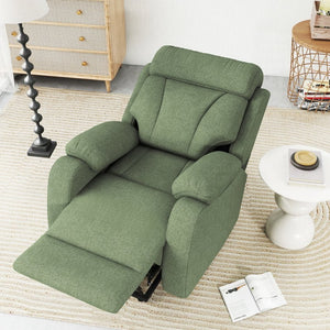 English Elm Power Lift Recliner For Seniors - Elegant Electric Chair With Remote Control & Side Pocket, Dark Green Velvet W1028S00056-GIGA