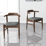 English Elm Ashcroft Furniture - Leon Mid-Century Modern Grey Fabric Dining Chair (Set Of 2)