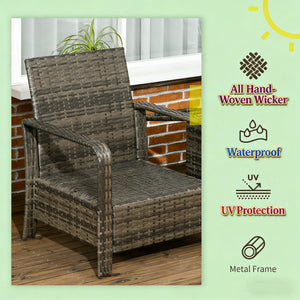 English Elm Wicker 3 Piece Outdoor Bistro Set with Pe Rattan Lounge Chairs and Storage Table T3971P444365