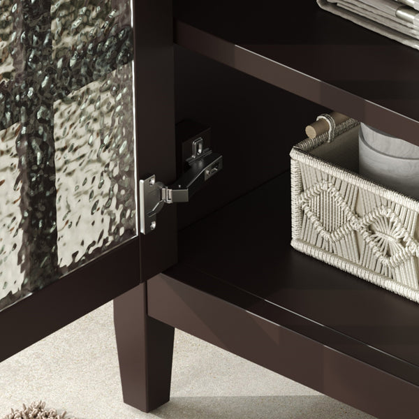 English Elm Christopher Knight Home® - 30" Bathroom Vanity with Ceramic Sink, Solid Wood Legs, Adjustable Shelf, Tip-Out Tray, Soft-Close Hinges, Silver Knobs, Moisture-Resistant Finish Dark Brown N817P286250D