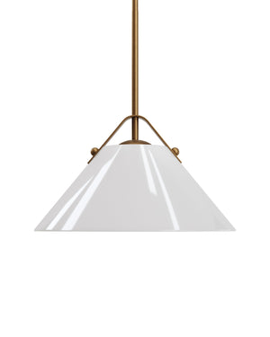Currey & Company Bronwen Brass Pendant Light - Equestrian-inspired Elegance With Dimmable Flared Glass Shade Gold Glass ,Metal 9000-1279-currey-company