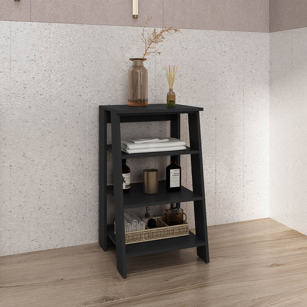 English Elm BATHBI 30" Ladder Shelf Organizer for Bathroom and Living Room – 4-Tier Space-Saving Modern Storage Rack Black 34.7 L x 18.6 W x 3.2 H B070P242495