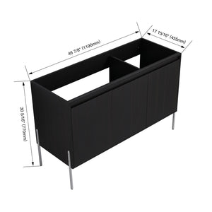 English Elm 48" Freestanding Bathroom Vanity Cabinet with Soft-Close Doors, KD Pack, Ample Storage, No Sink Included W1972P243178